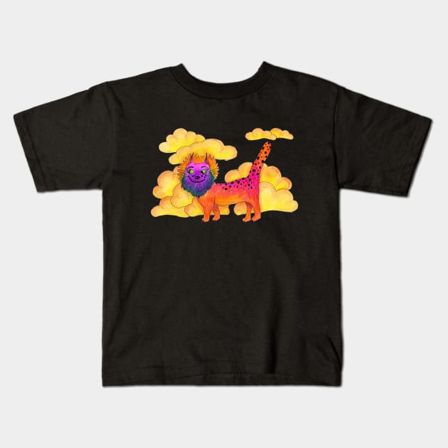 Fantastic lion Kids T-Shirt by Olga Gera Art